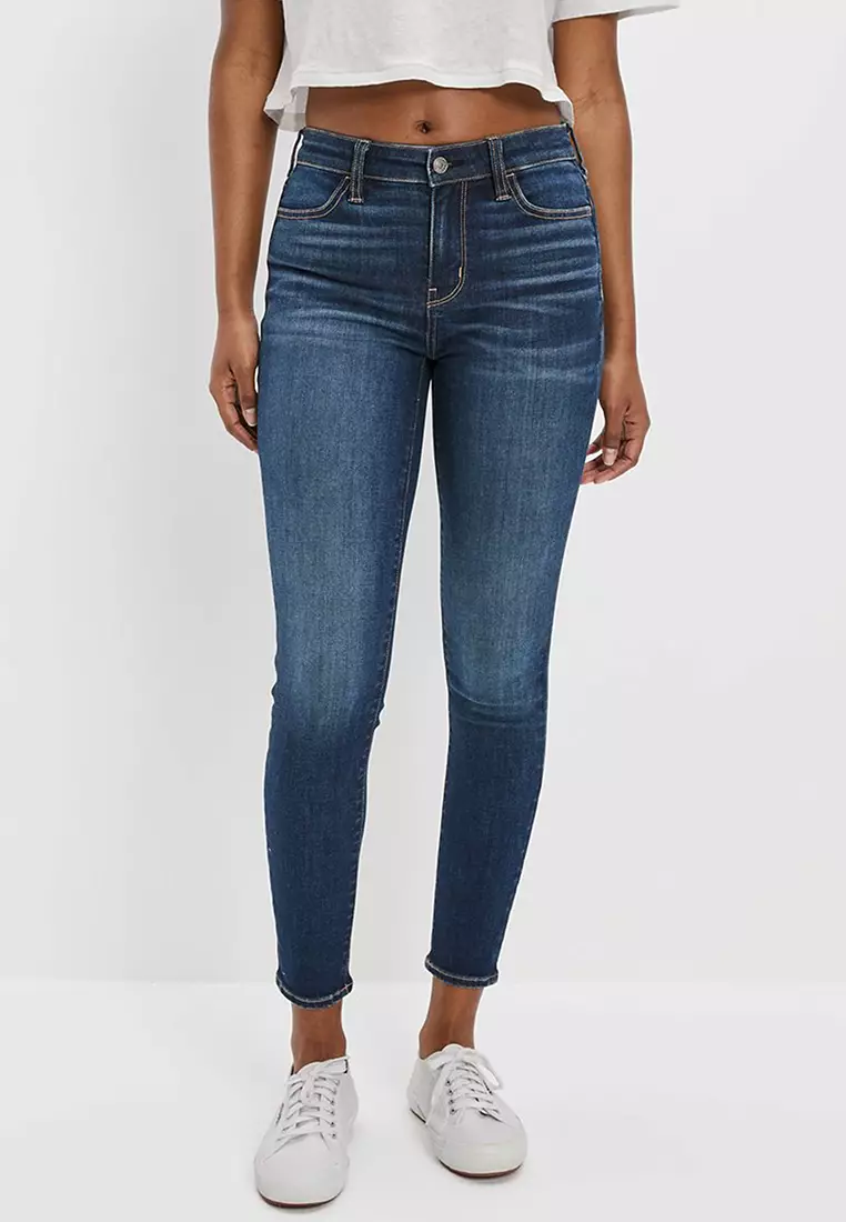 American Eagle Jeans Hi-Rise Jegging Crop Next Level Stretch Distressed  Size 00