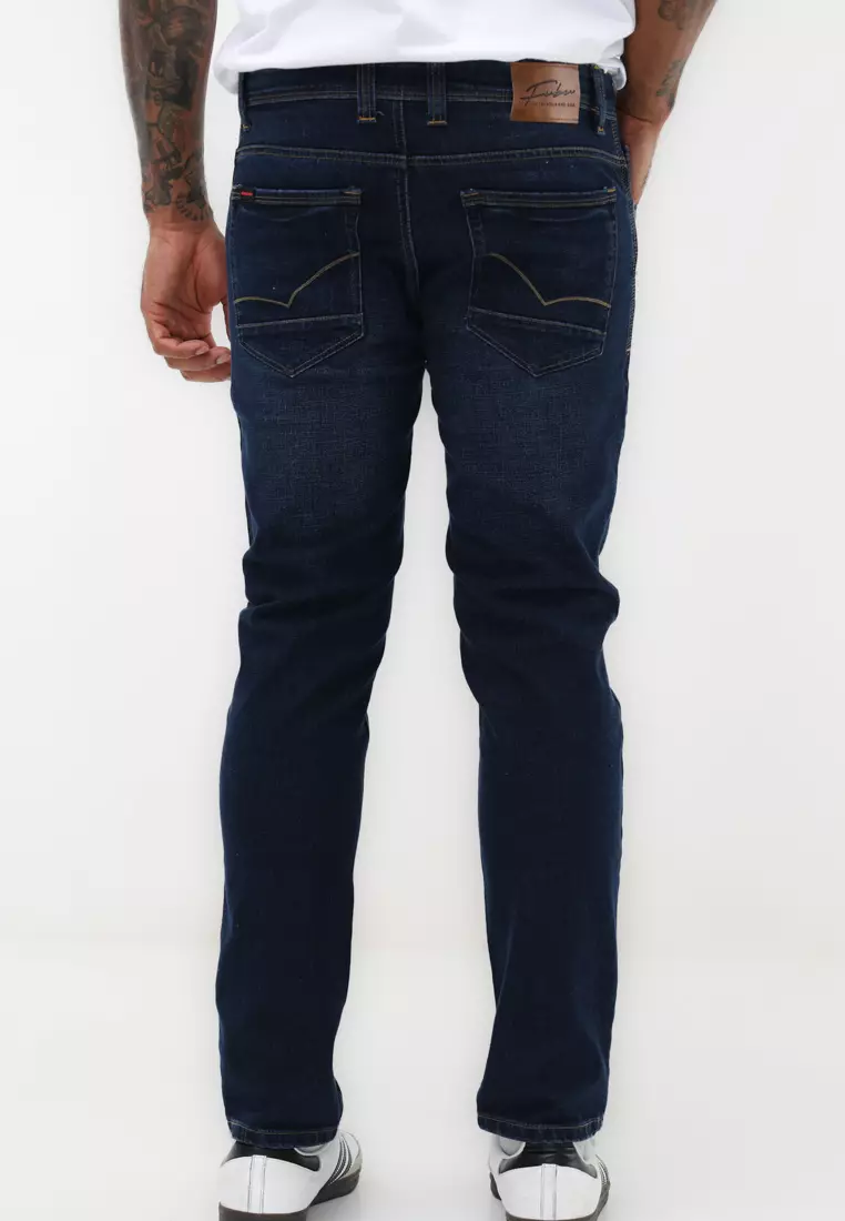 Denim Long Pants Slim Tapered Fit Stretch