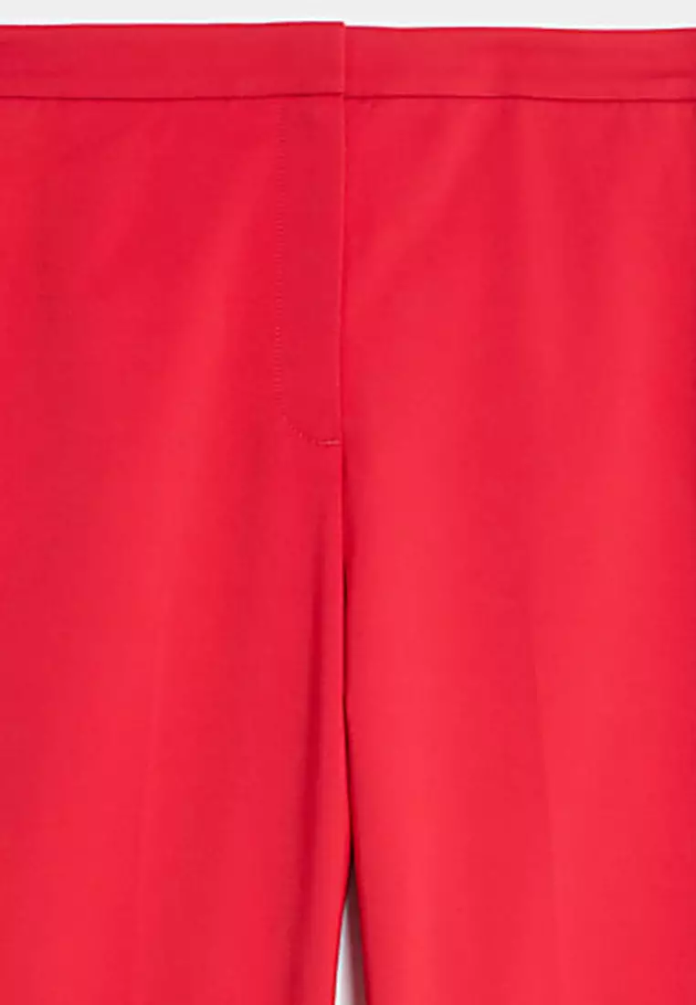 Cotton Blend Slim Fit Ankle Grazer Trousers