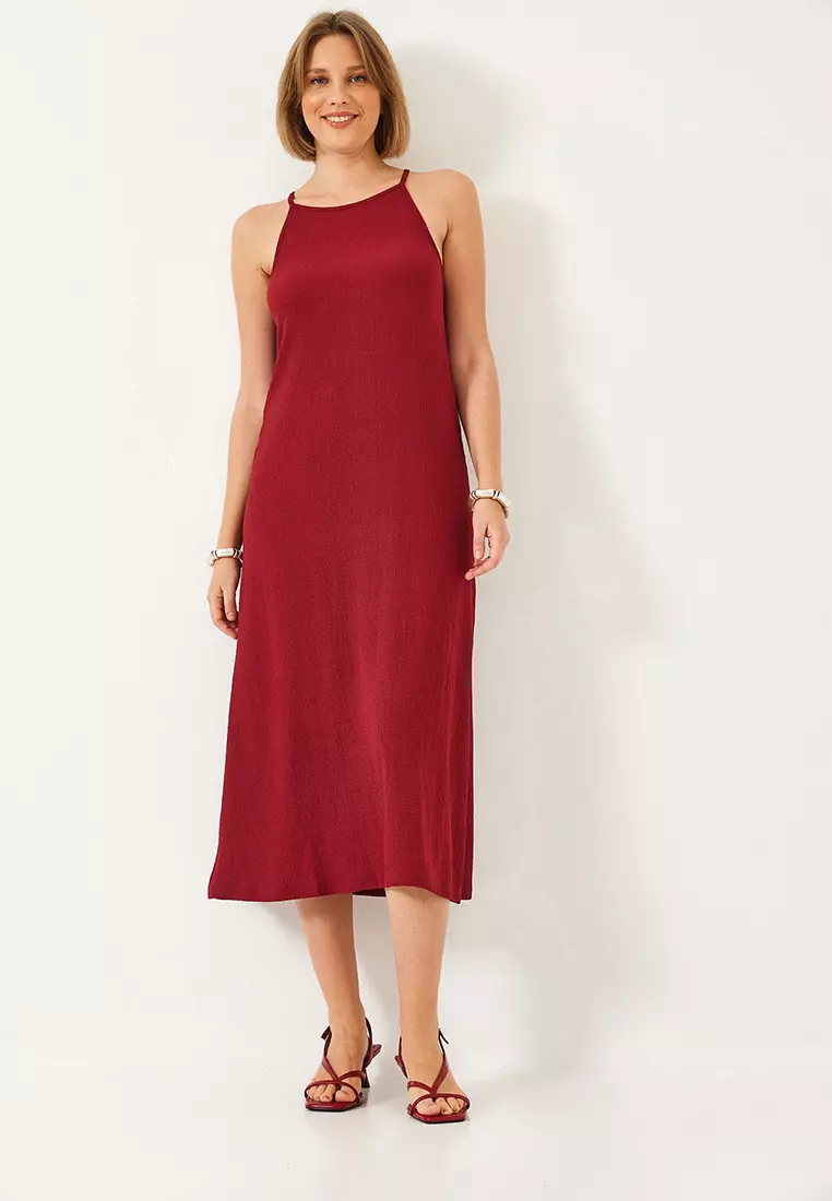 Women's Strappy Summer Long Knitted Dress 70243 60271033