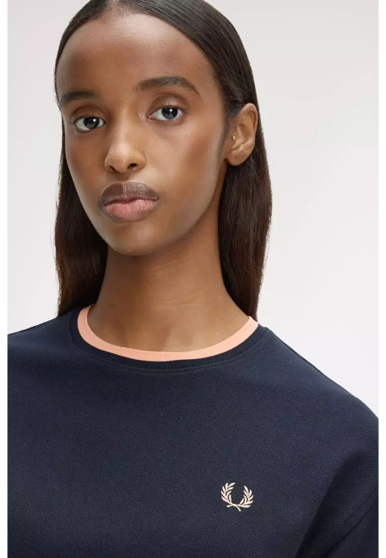 Fred Perry G2191 Tipped Mesh Pique T-Shirt (Navy)