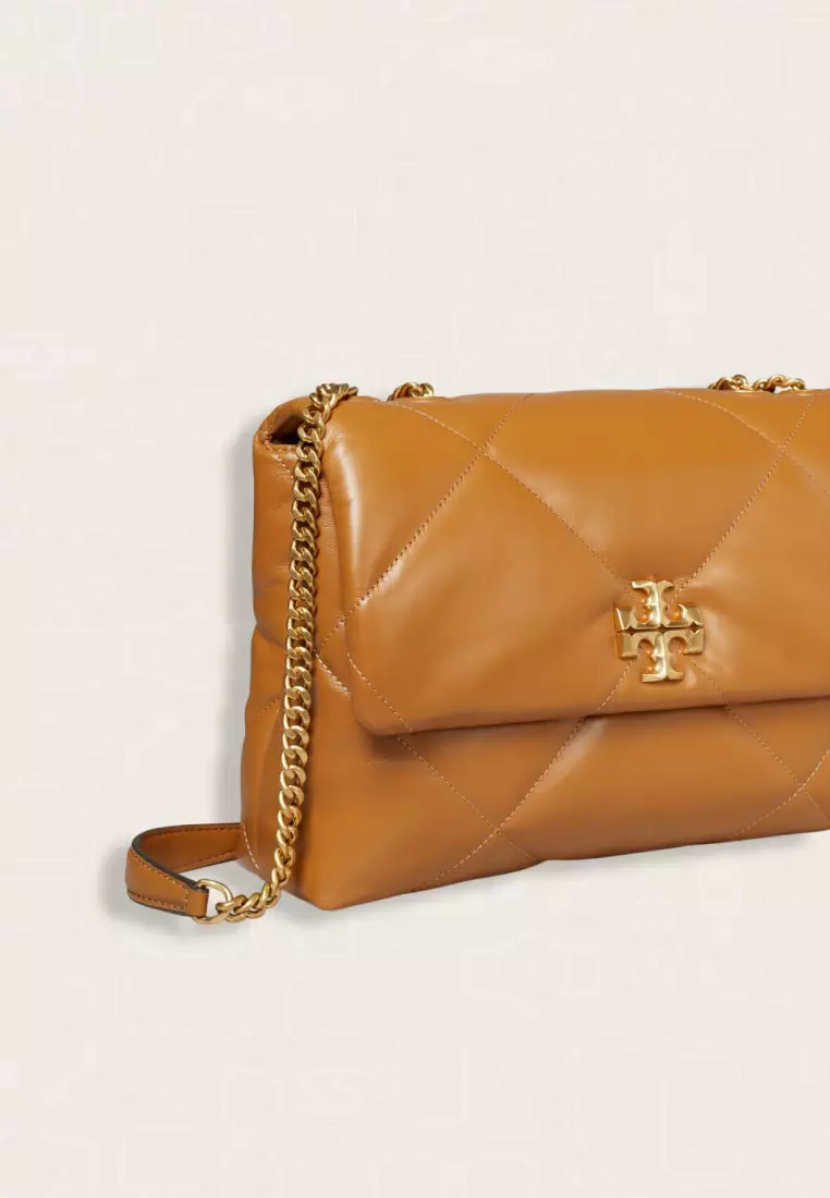 Tory Burch Kira Diamond Quilt Convertible Shoulder Bag Tan