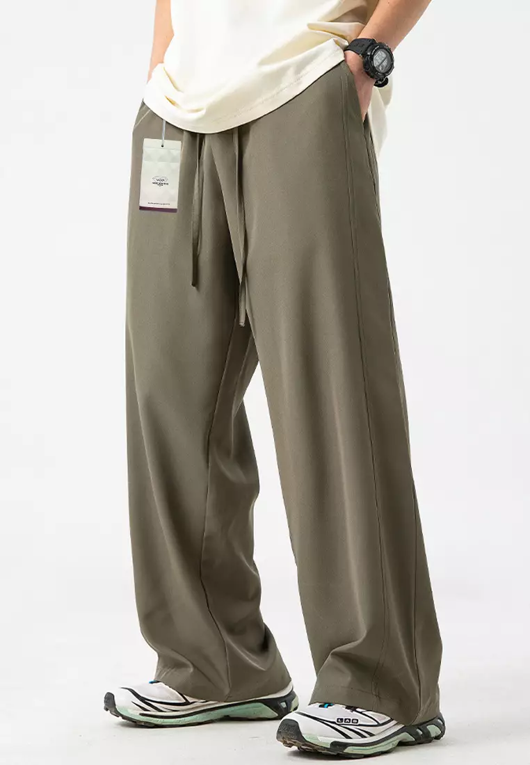 VANSA Unisex Ice Silk Cool Thin Slightly Wide Casual Pants VCU-P-2280