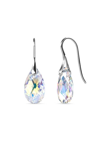 Her Jewellery silver Raindrop Hook Earrings (Rainbow) - Made with premium grade crystals from Austria 5A52AAC283EA02GS_1