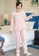 LYCKA pink SWW9096-Lady Two Piece Casual Pajamas Set (Pink) 80AC3AA88B0748GS_2