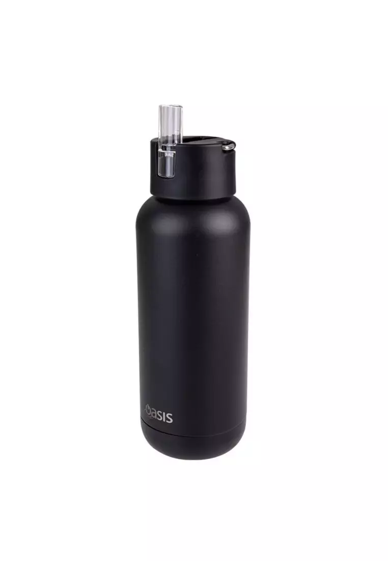 Oasis Stainless Steel Insulated Ceramic Moda Bottle 1L - Black