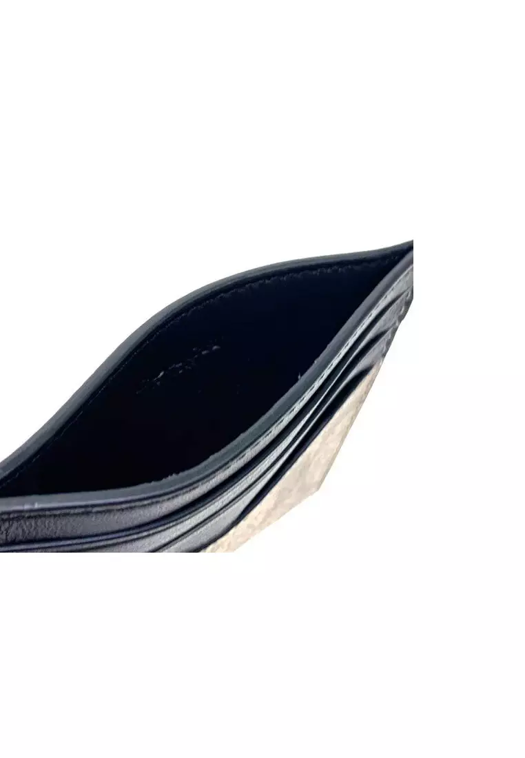 Slim Card Case In Signature Canvas Tan F58110