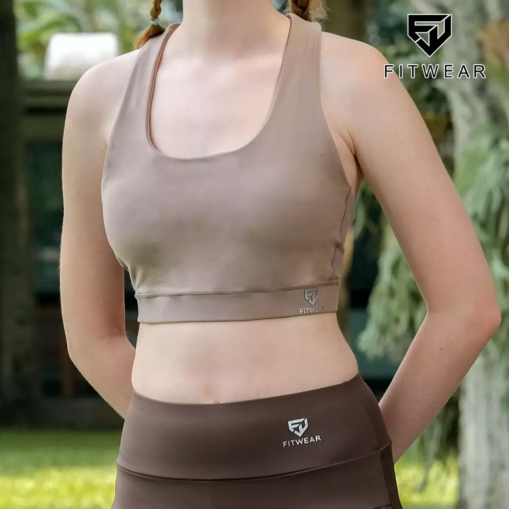 Fitwear - Sportbra Olahraga Wanita SAMANTHA [CAGED PLAIN] - TIRAMISU CREAM