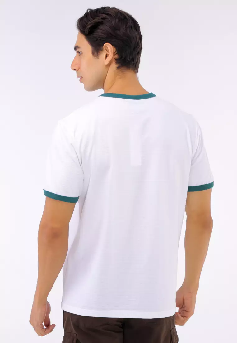 Round Neck Streaky Short Sleeves