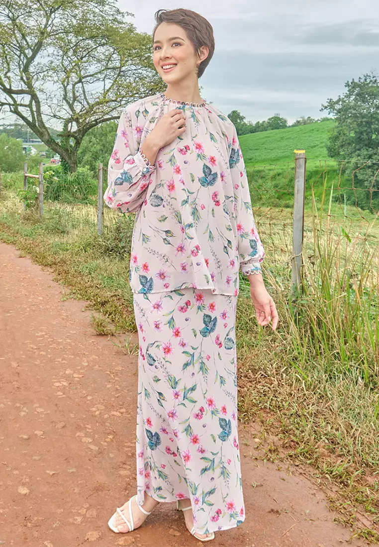 Rusila Blouse & Skirt - Blush Dahlia
