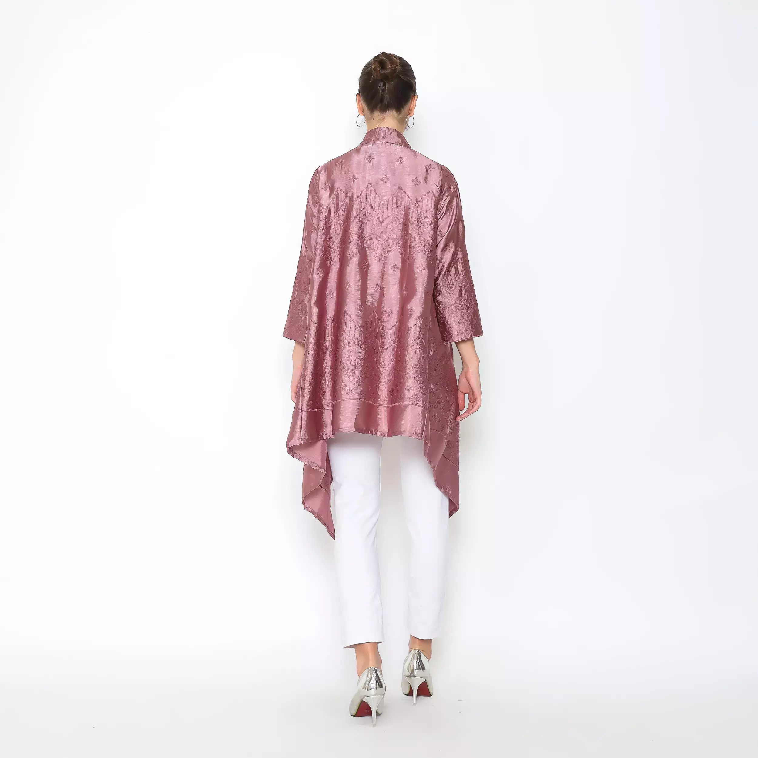 Rinjanie Batik X Senorita - Bolero Asimetris Lavender - Silk Bordir - Outer Wanita - Bolero Modern