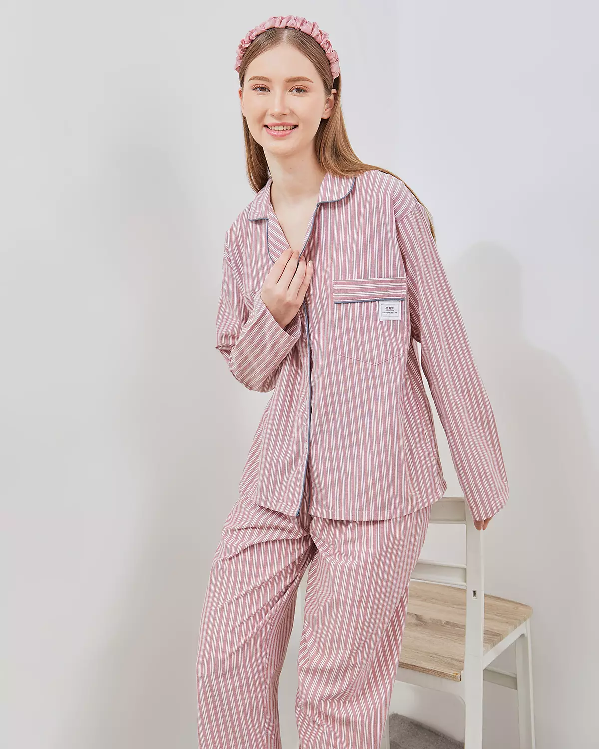 Set Piyama Katun Celana Panjang - Rose Toffe | Baju Tidur Sleepwear Wanita