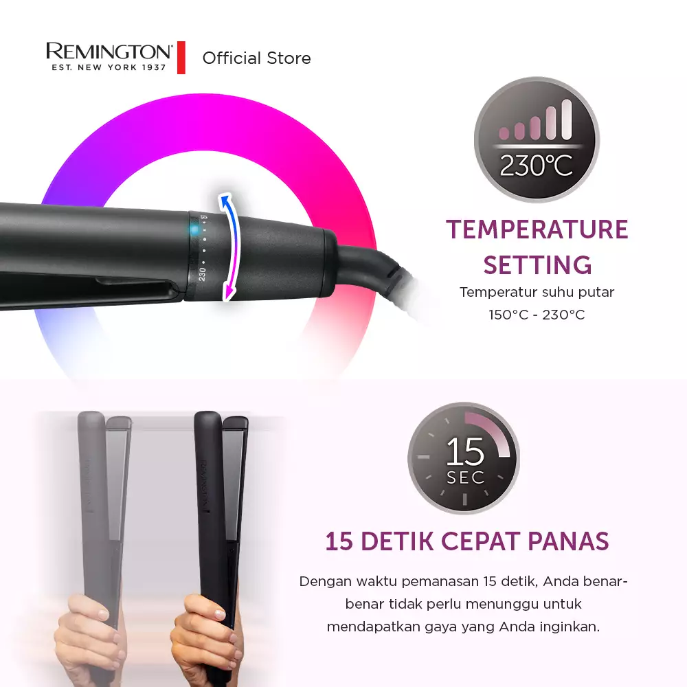 Remington Catokan Pelurus Rambut Ceramic Glide S3700