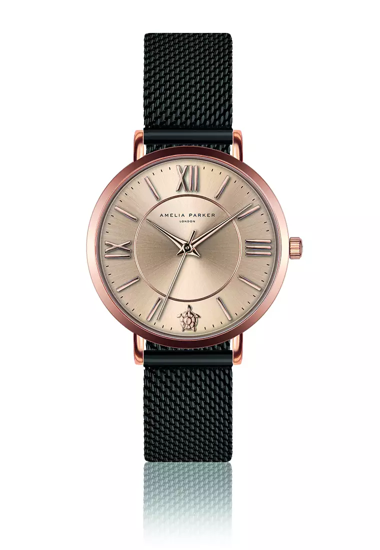 Buy Amelia Parker Amelia Parker Petite Rose Black Mesh women watch 2025 Online ZALORA Philippines