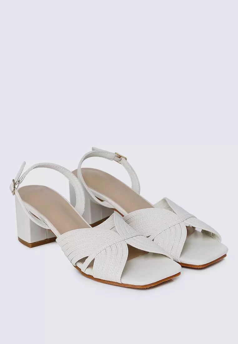 Gia Comfy Heels In Off White