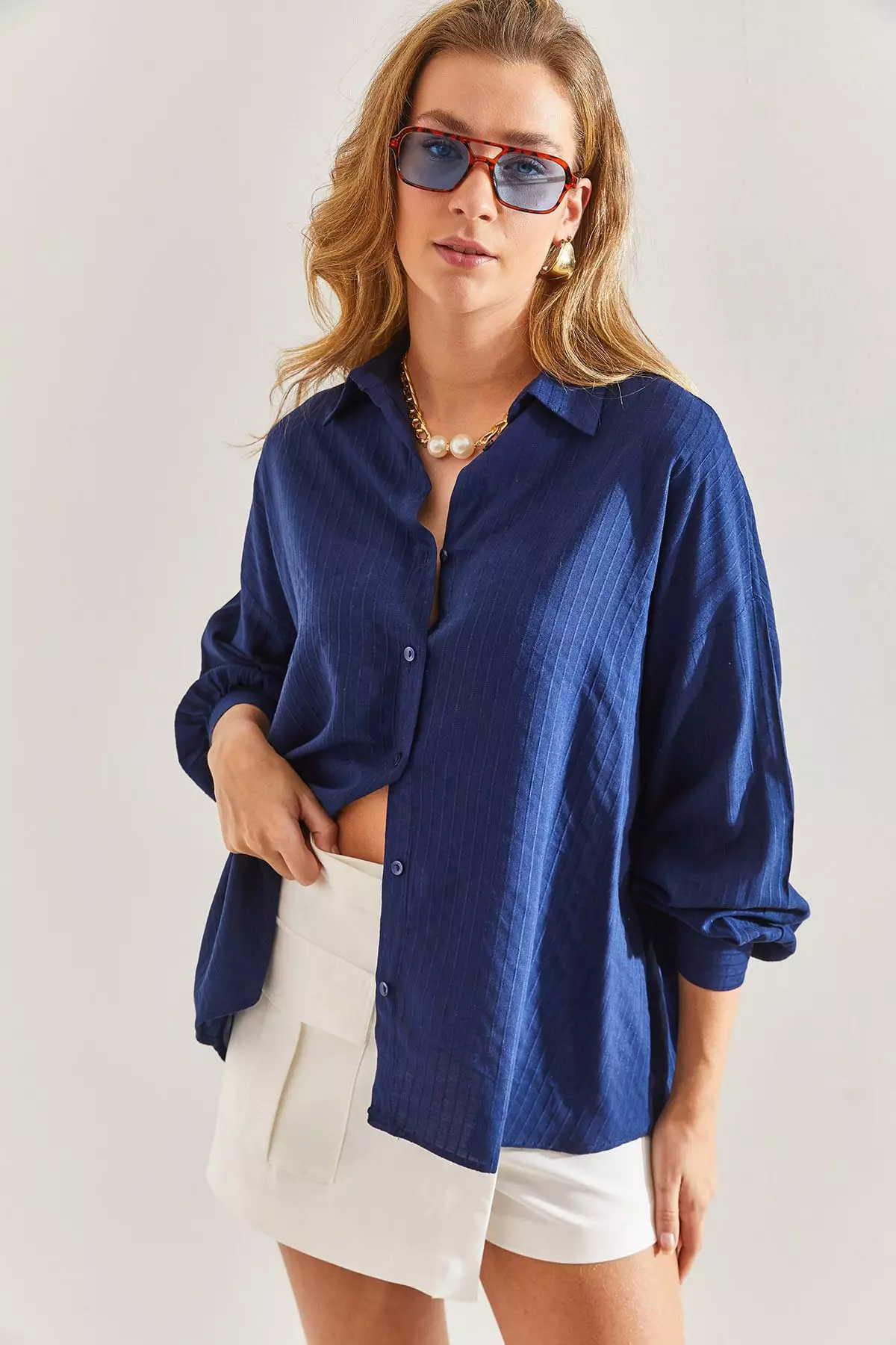 Women's Jacquard Linen Shirt 60171028