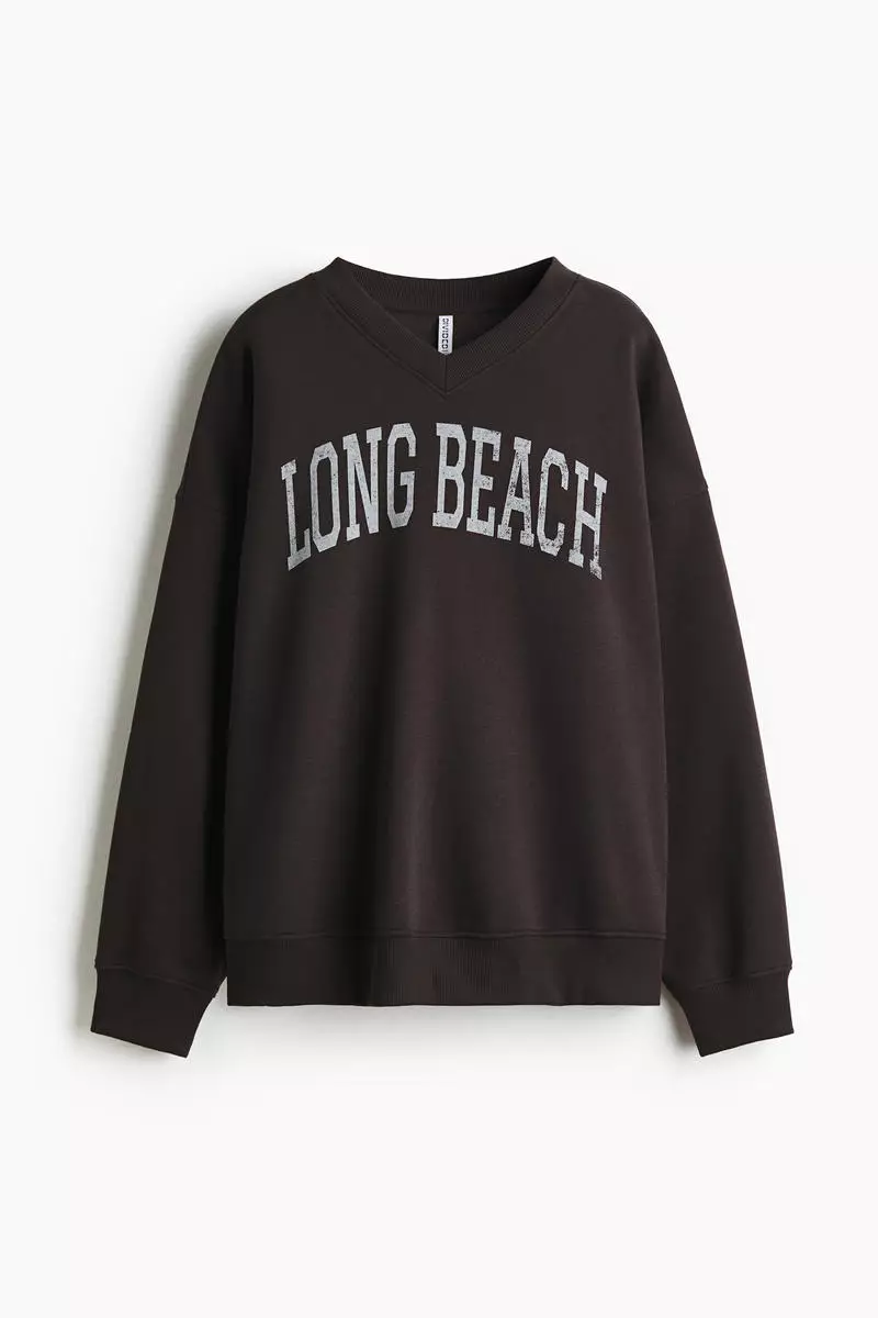 Oversized V-neck sweatshirt