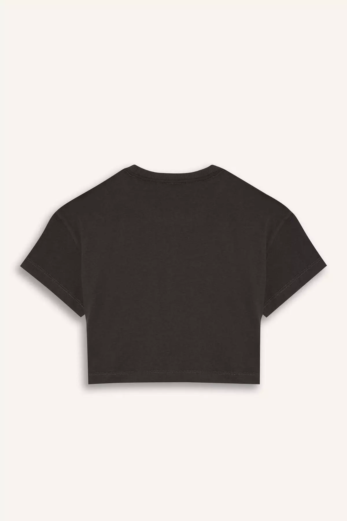 Girl's Crop Crew Neck Printed Short Sleeve T-Shirt E0385A825Sm