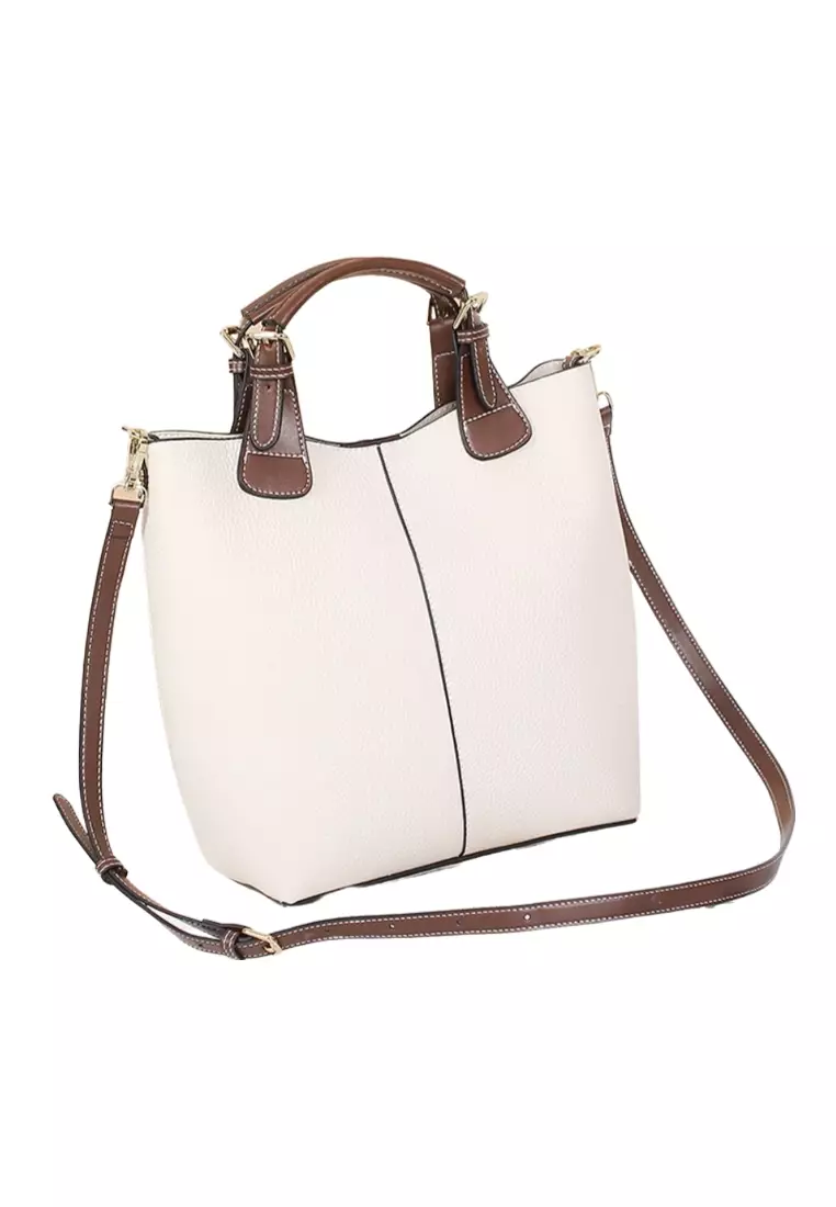 Women's Classic Cowhide Leather 2-Ways Crossbody Bags Hand Bags
