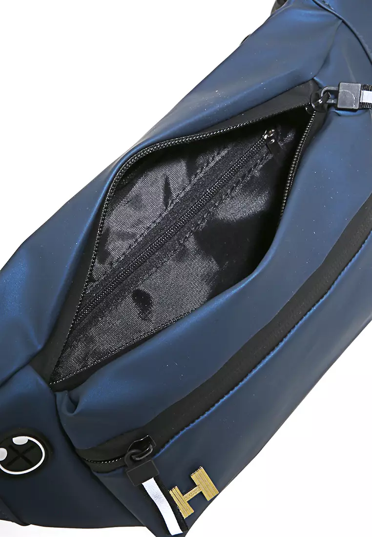 Roger Tas Selempang Pria Tahan Air Waistbag with Hole for Earphone Material Oxford ORIGINAL - Blue