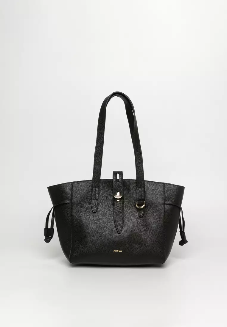Furla black leather new arrivals tote