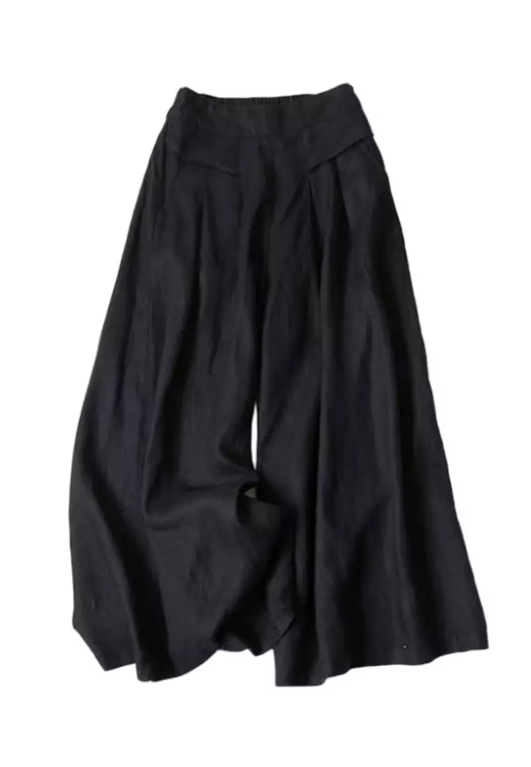 Pituitary Sensation Cotton-flax Wide-legged Pants RZ9032