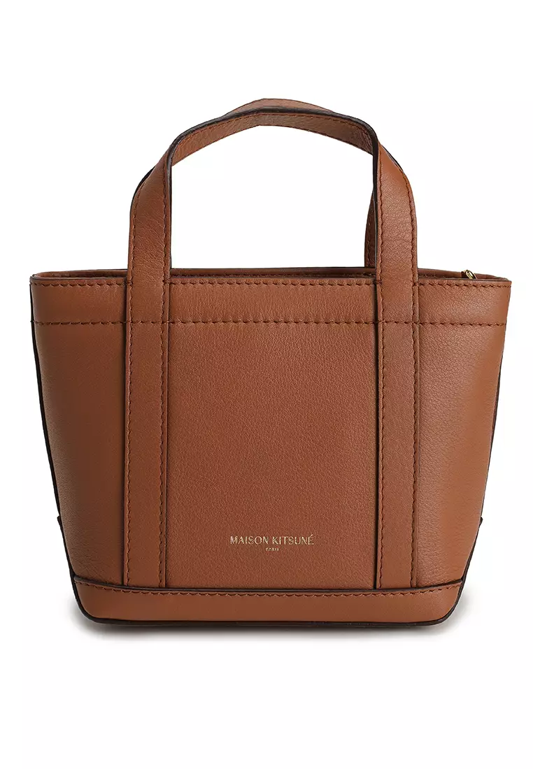 Fox Head Leather Mini Tote Bag