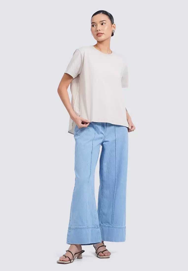 Wide Leg Loose Denim Pants LT. BLUE