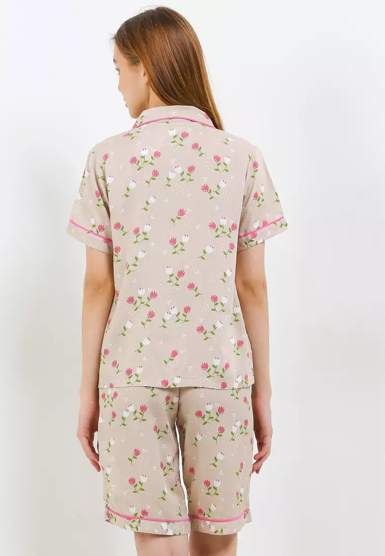 Pyjama Pijama Viscose Short Sleeve Short Pants Sleepwear