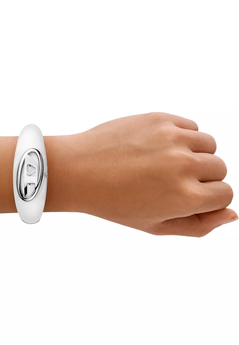 DIESEL Dz5618 ホワイトバングル Women's Diesel Wonder-D Two-Hand White Nylon Resin Watch