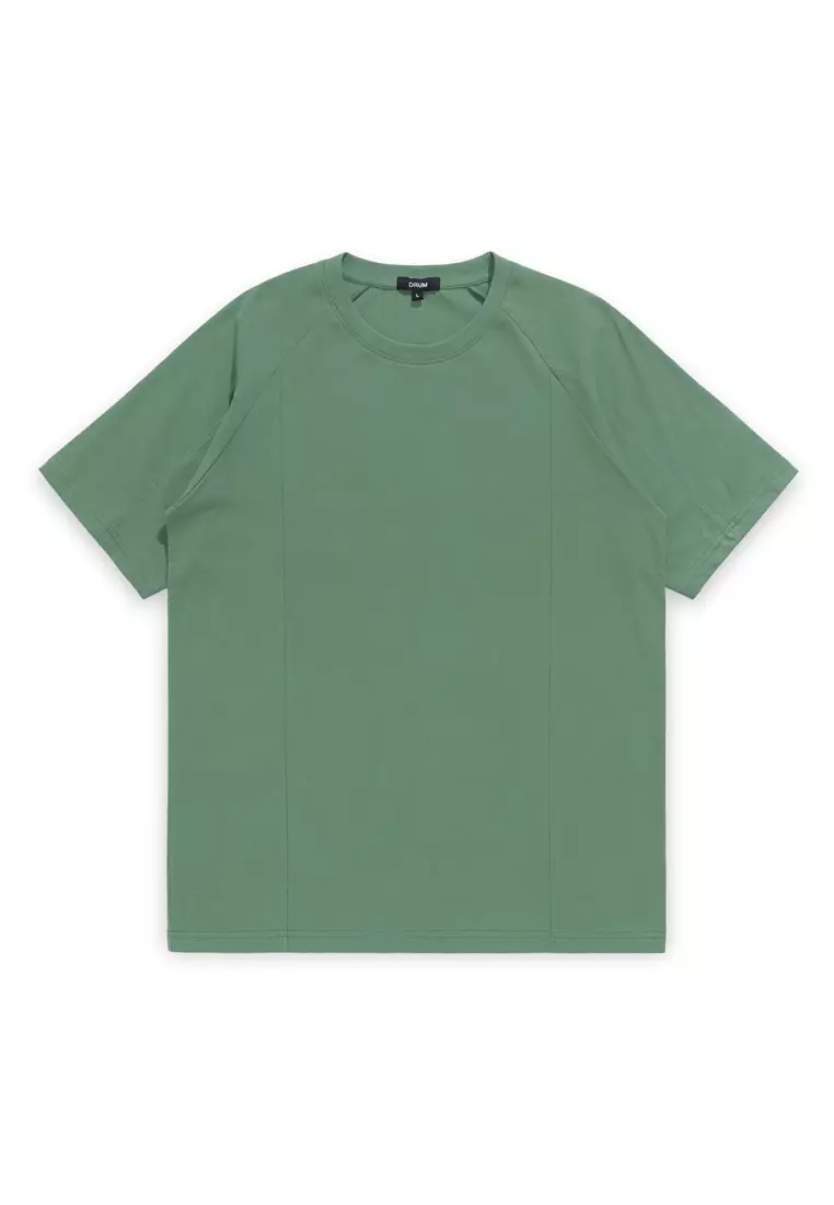 Buy DRUM Raglan Cut & Sew Relaxed Fit Tee- Dark Green Online | ZALORA ...