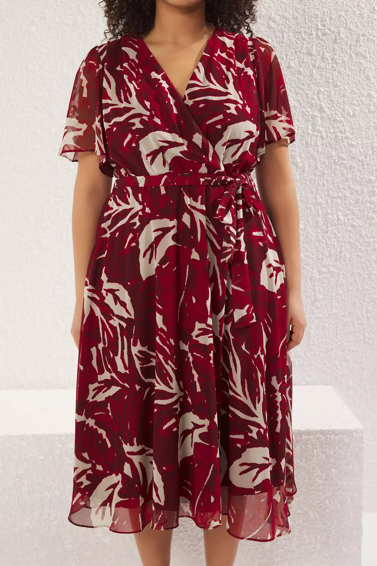 Plus Size Printed Chiffon Dress