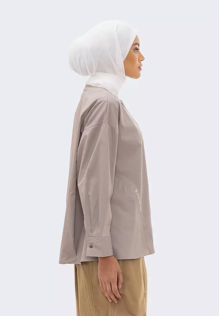 Ria Miranda Taupe Ginnie Top