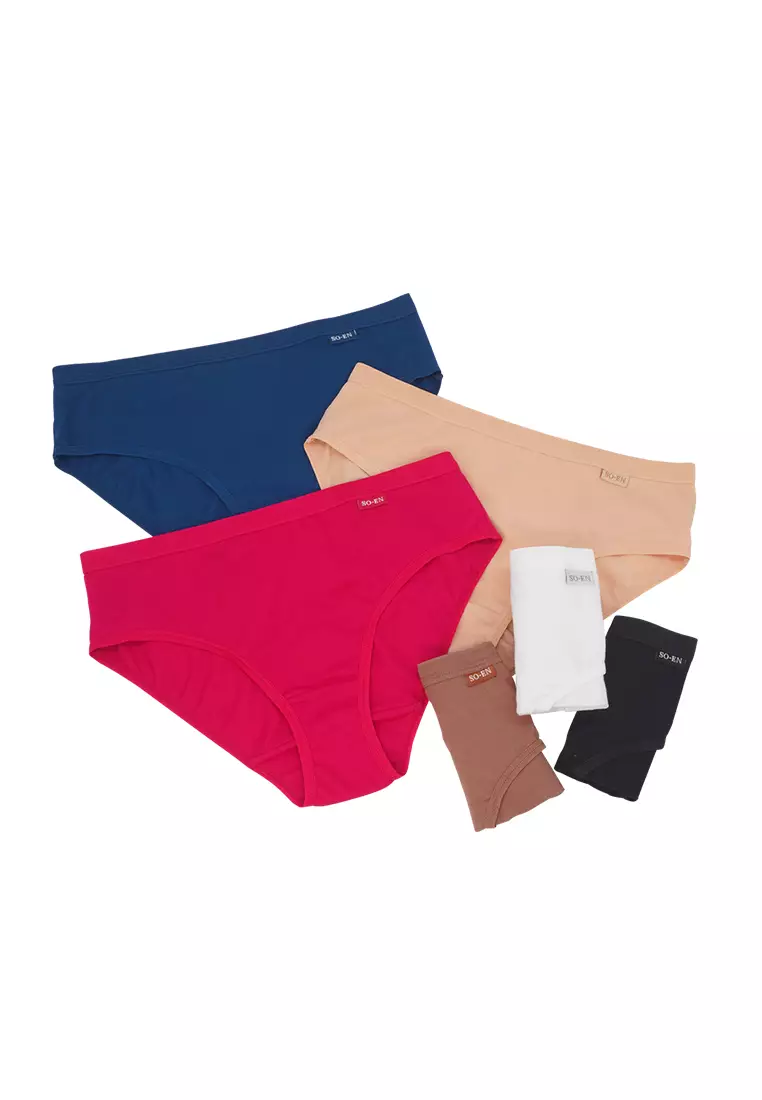 Color Your Life 2-in-1 Pack Mid Waist Boyleg Panty Women Underwear