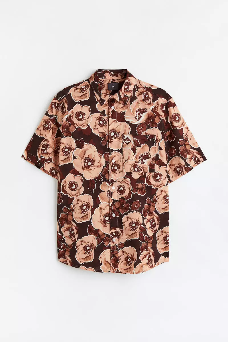 H&m mens short sleeve button shop up