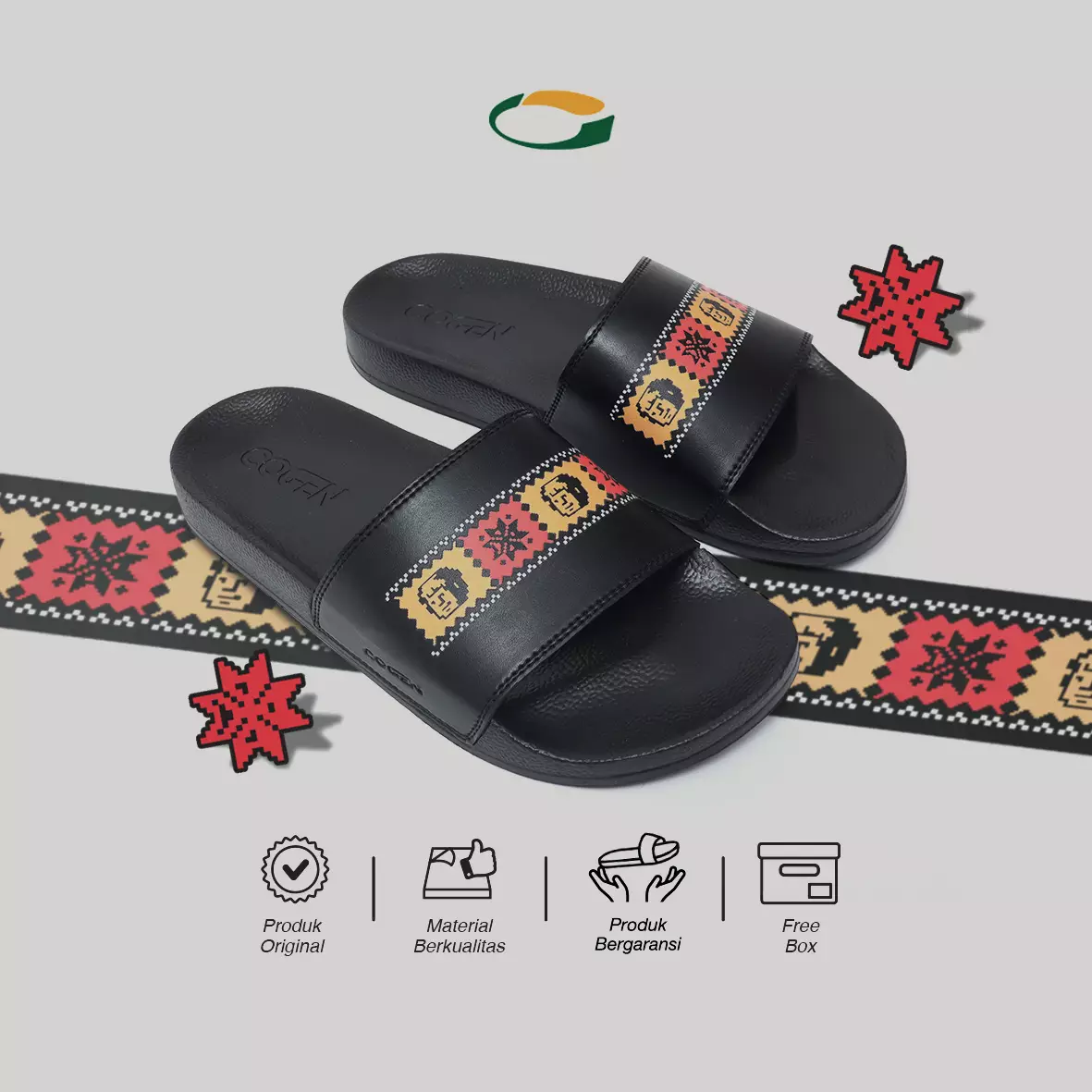 Cogen Sandal Slop Pria Sendal Slide Artisan Series - Palpa 