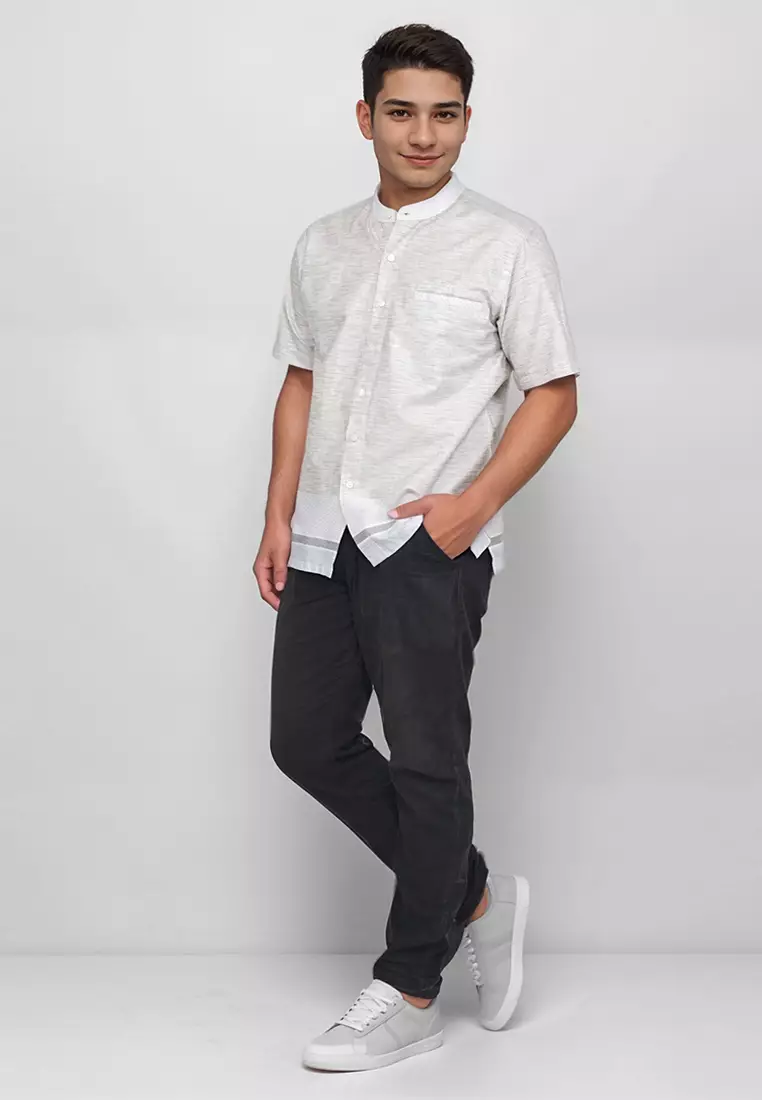 Crocodile KOKO Katun | Lengan Pendek Corak Tradisional Kemeja | Relax Fit 1172