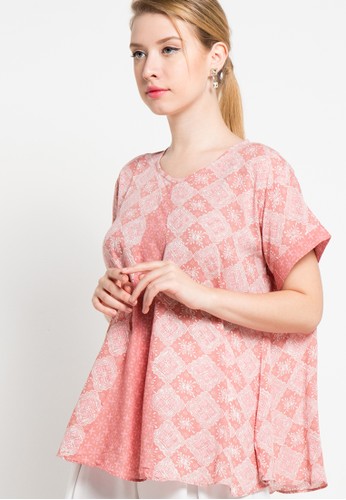 Jual Batik  Aksen Tropis Blouse  Paris Kombinasi Original 