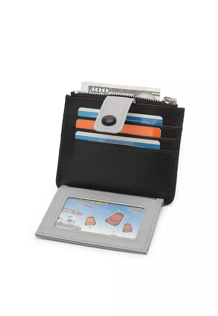 Women's Card Holder With Coin Compartment - Black