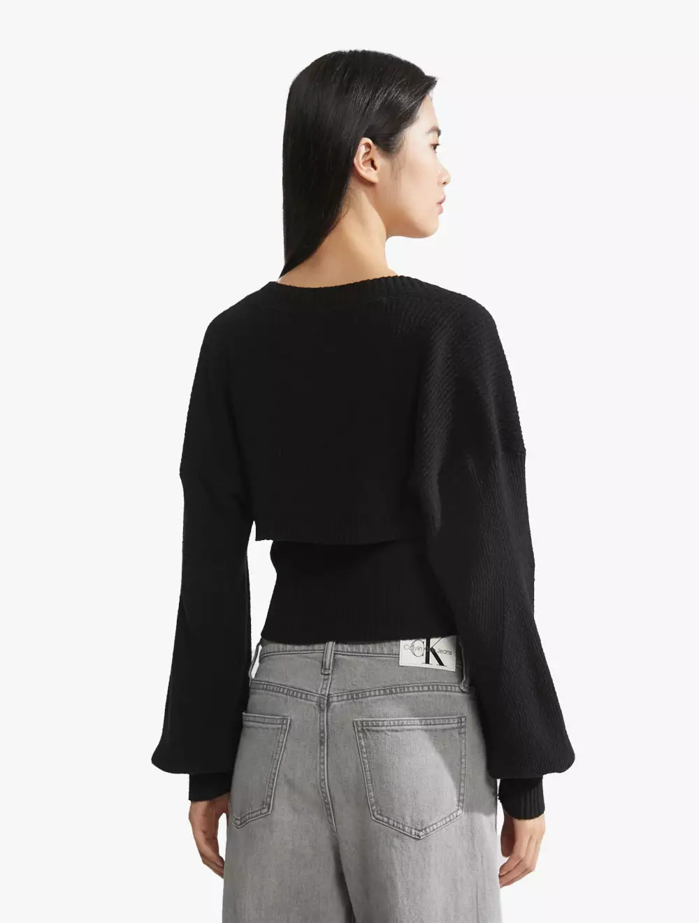 Jual Calvin Klein CALVIN KLEIN JEANS 2 IN 1 CARDIGAN SET Black