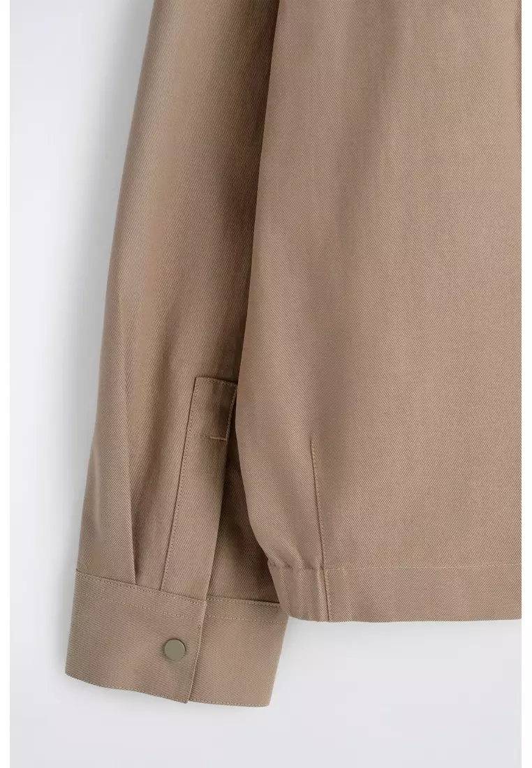 CONTRAST-PANEL COTTON OVERSHIRT