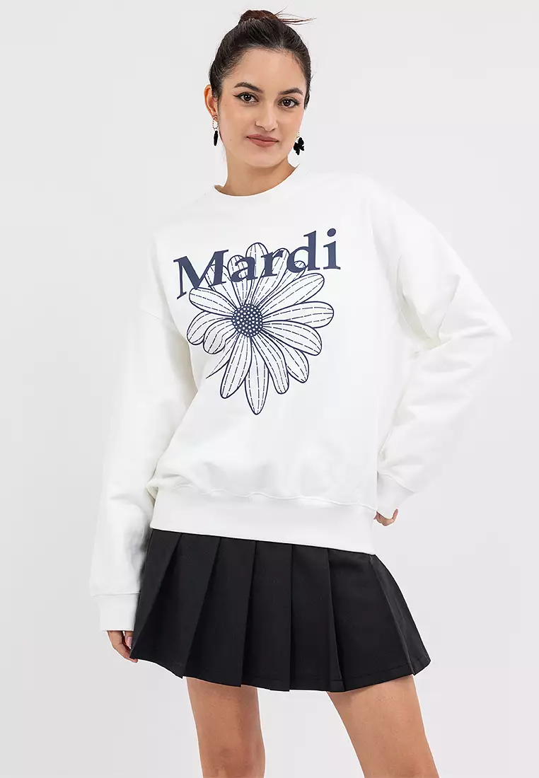 Sweatshirt Flowermardi_ White Navy