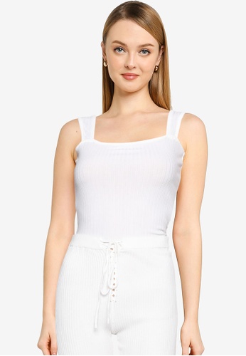 White thick strap cami top clearance