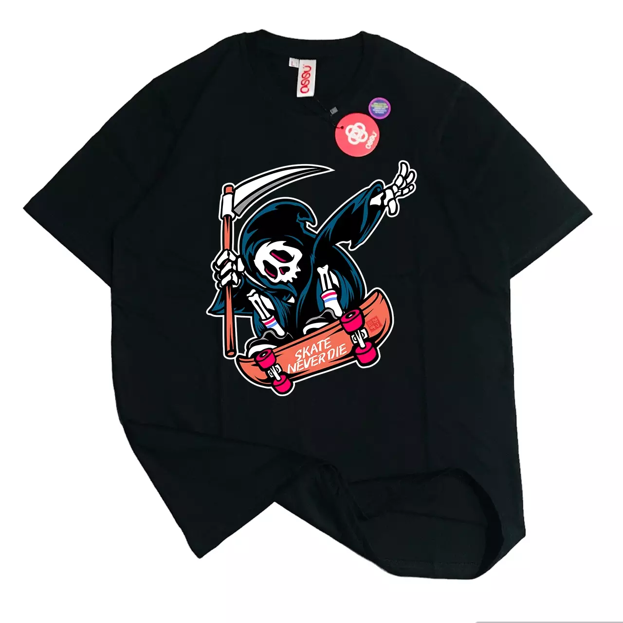 Ossu Grim Reaper Skate Black Tshirt