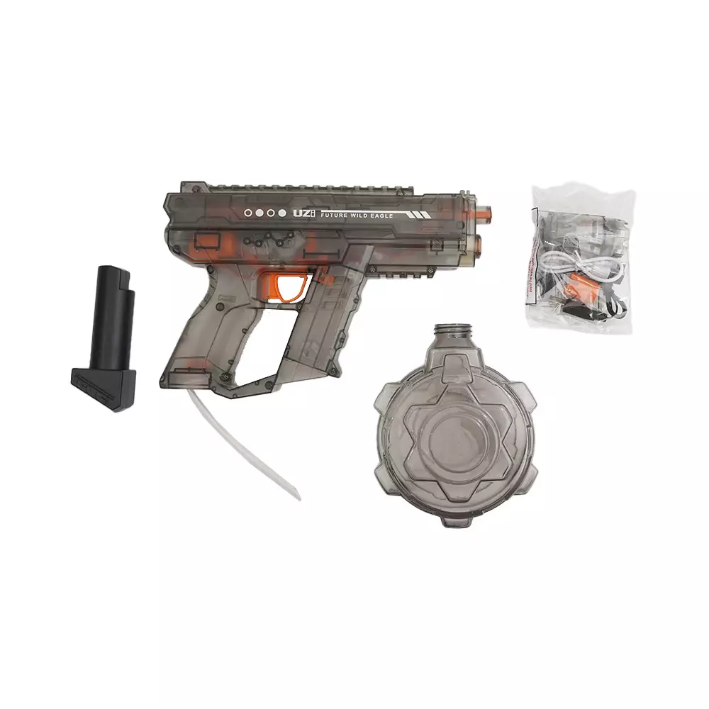 PASO ELECTRIC WATER GUN ICE HORN UZI - HITAM/ABU-ABU