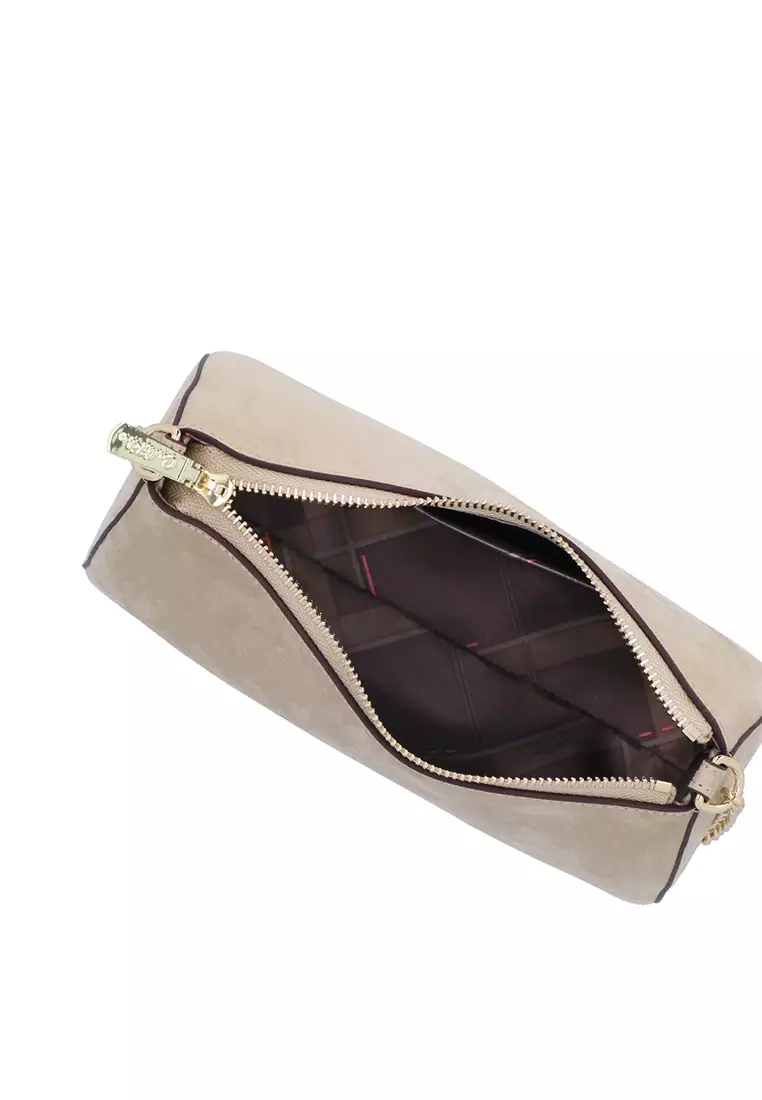 Carlo Rino Aurea Velvet Shoulder Bag - Medium Beige 2026 | Buy Carlo ...