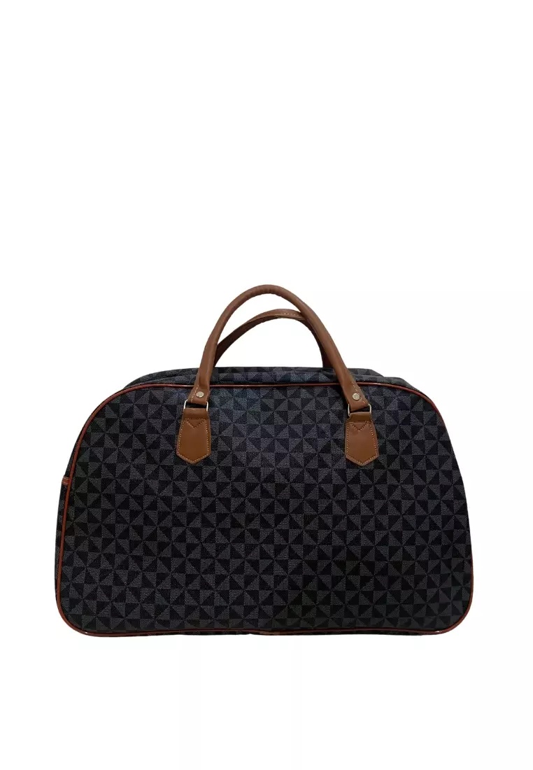 Stevie Tas Travel Jinjing Unisex Duffle Bag Design Casual Large Storage Material Leather ORIGINAL - Black