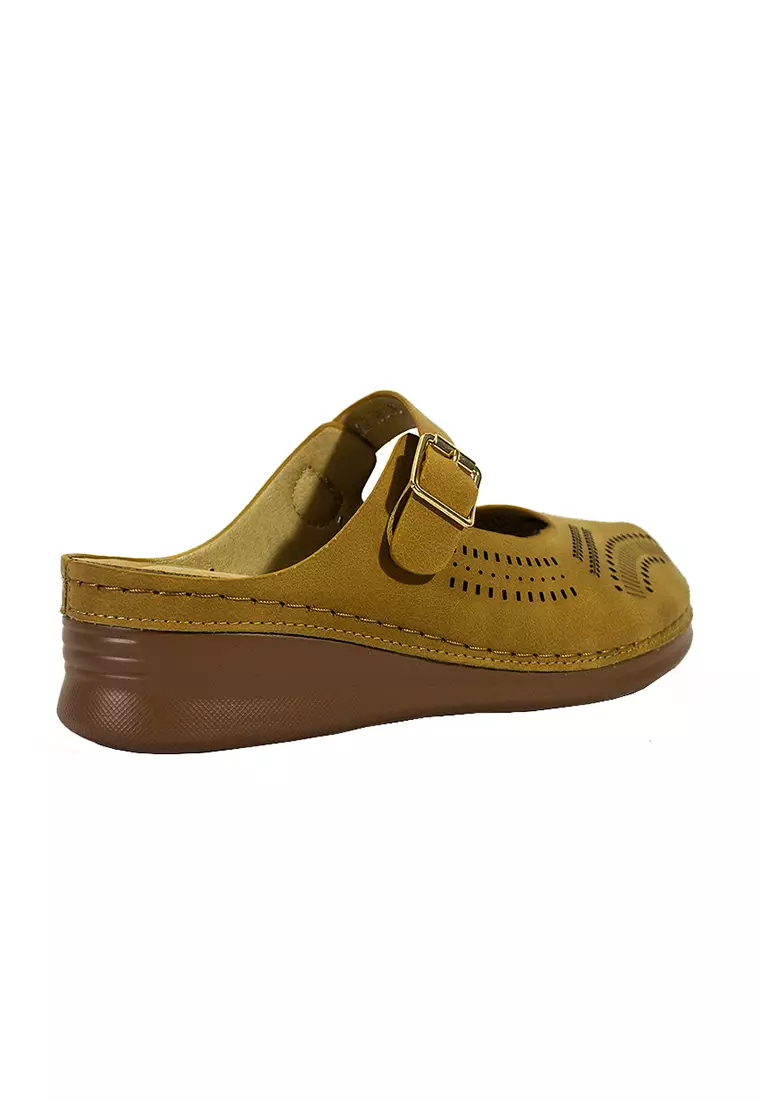 Women's Mules Sandals LX 27190 Dark Beige C58 C67