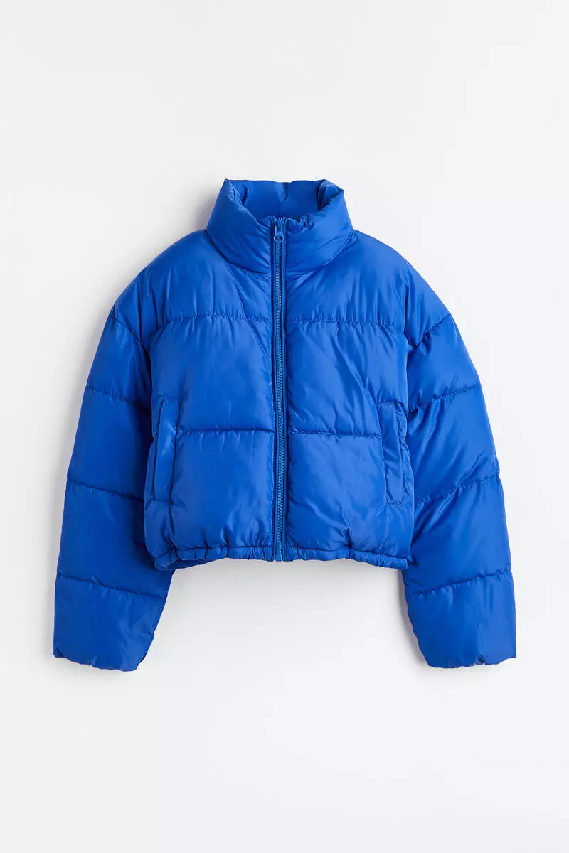 h&m blue puffer jacket
