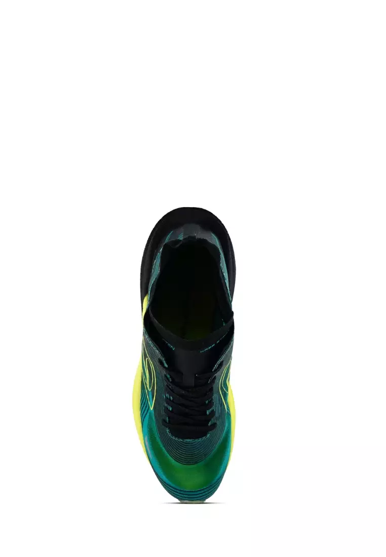 910Nineten HAZE FLOW sepatu lari - HITAM/TEAL/KUNING
